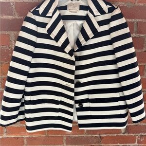 Kate Spade Black and White Striped Blazer
